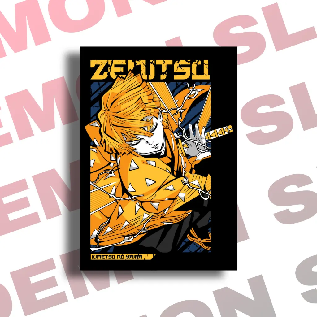 Zenitsu’s Thunderclap Flash Metal Poster - A4