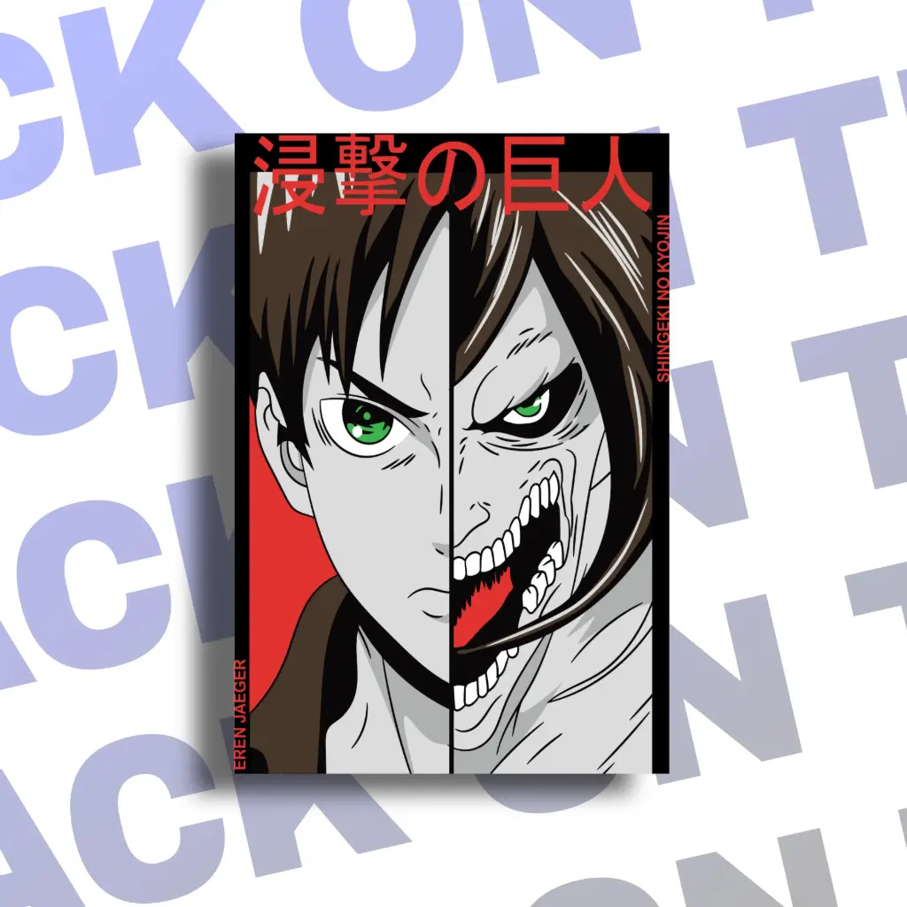 Attack on Titan Eren Yeager metal poster - A4