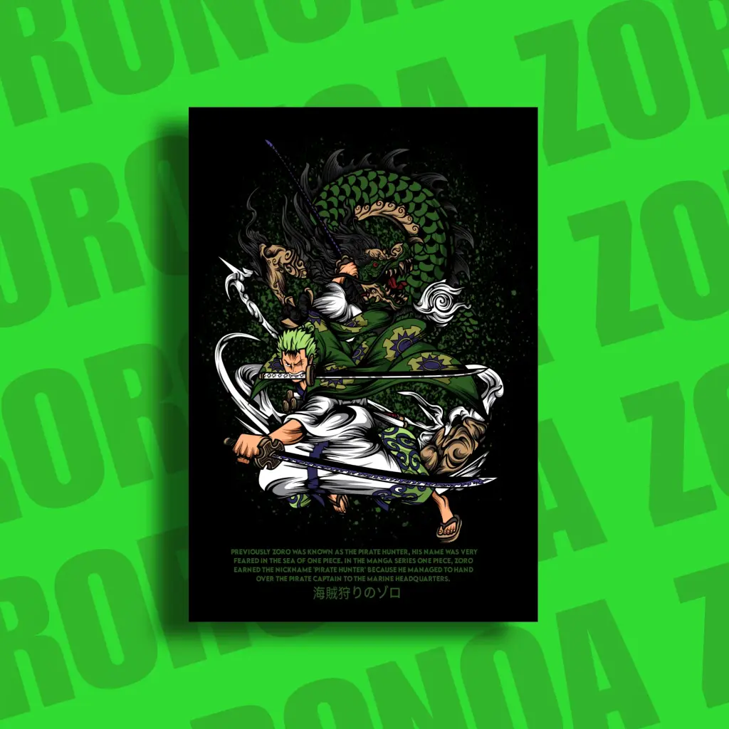 Roronoa Zoro metal poster-A4 size