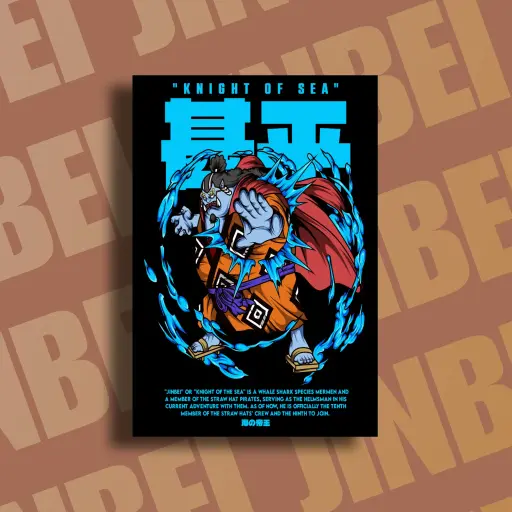 [MP-007] Jinbe's Ocean Might Metal Poster - A4