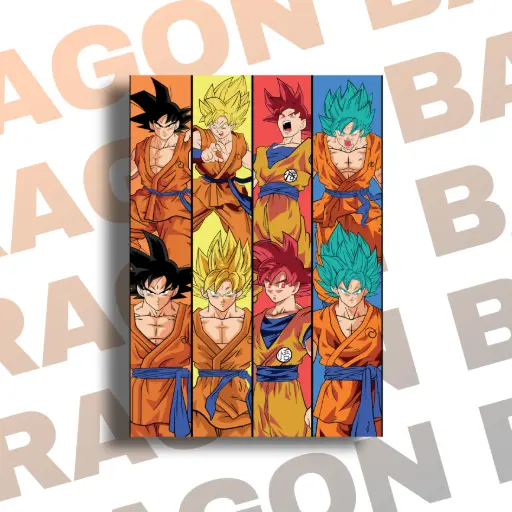 [MP-017] Dragon Ball Z Goku Super Saiyan Metal Poster - A4