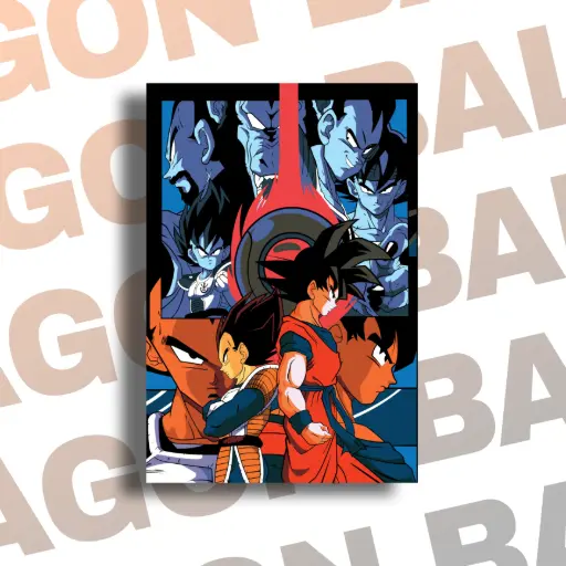 [MP-018] Dragon Ball Z  Goku & Vegeta Metal Poster - A4